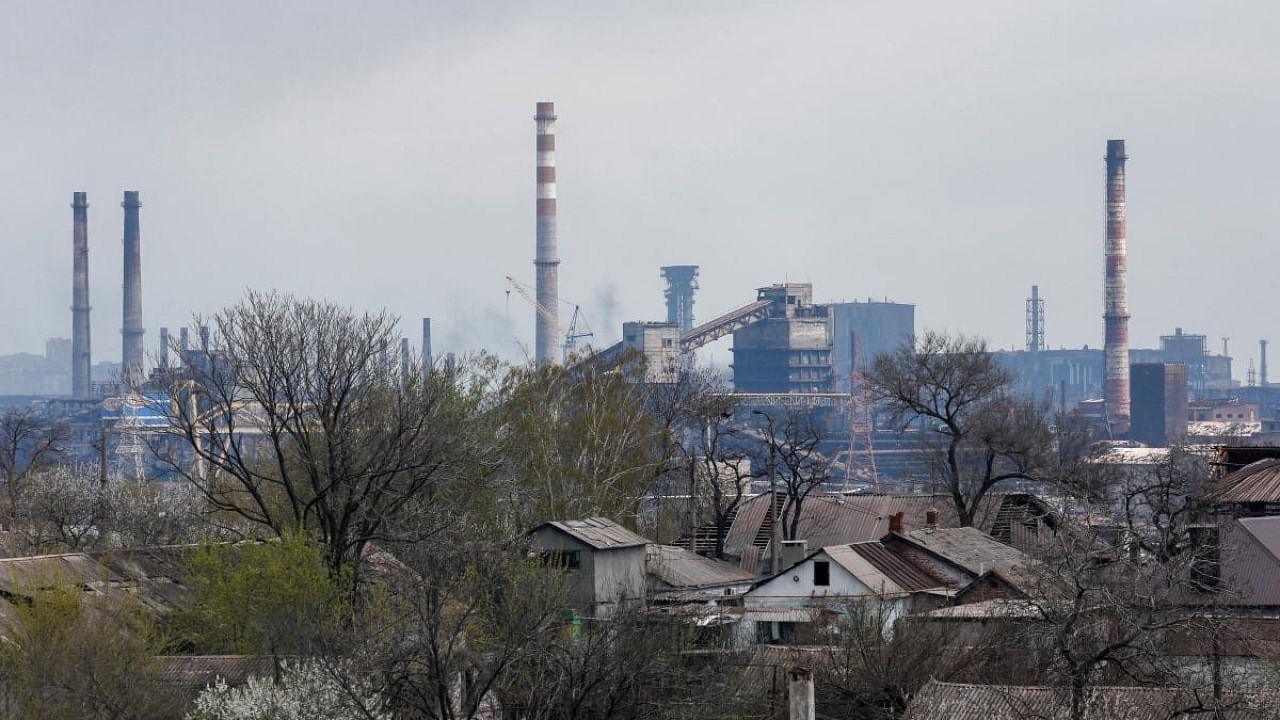 A view shows a plant of Azovstal Iron and Steel Works during Ukraine-Russia conflict in the southern port city of Mariupol. Credit: Reuters photo