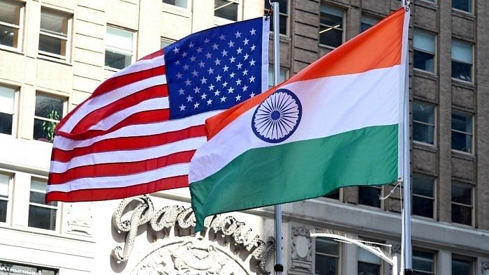 Flags of United States of America and India. Credit: AFP File Photo
