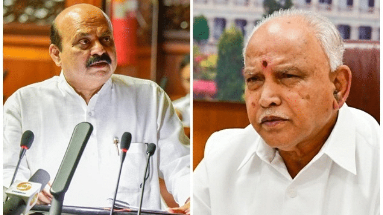 Basavaraj Bommai ,B S Yediyurappa. Credit: IANS Photo