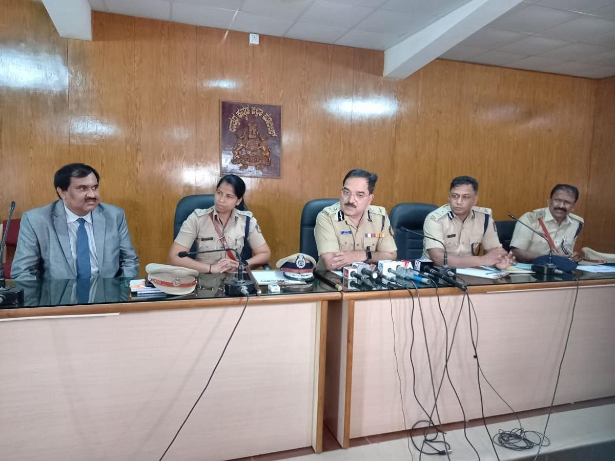 (From left) Law officer (Senior) Shivaprasad Alva K and (third from left) Additional Director General of Police (Law and Order) Pratap Reddy at a meeting held in Karwar, after the KCOCA court's landmark judgement, to congratulate all those who had toiled