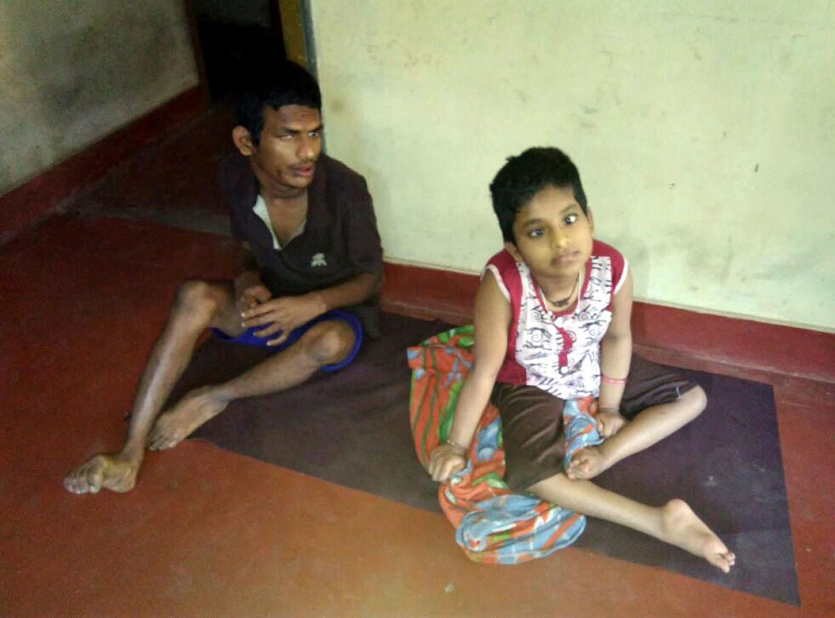 Endosulfan victims Trupti and Mithun alias Dinesh from Kadeshivalaya in Bantwal taluk.