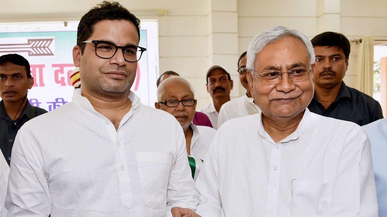 Kishor with Bihar's Nitish Kumar at a planning meet in 2018. Credit: PTI File Photo