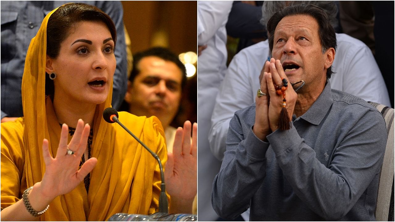 Maryam Nawaz and Imran Khan. Credit: AFP Photos