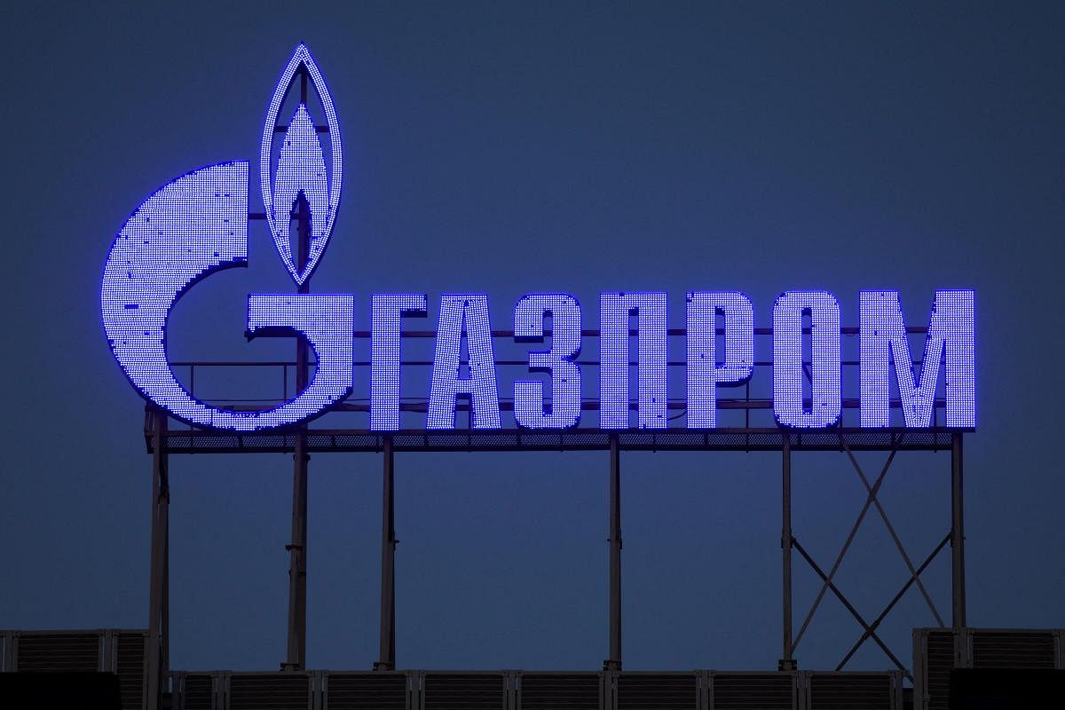 The logo of Gazprom company is seen on the facade of a business centre in Saint Petersburg. Credit: Reuters File Photo