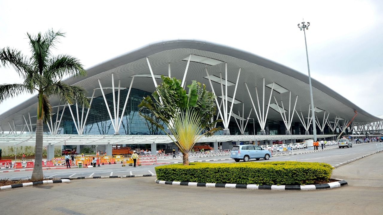 A view of the Kempegowda International Airport in Bengaluru. Credit: DH File Photo