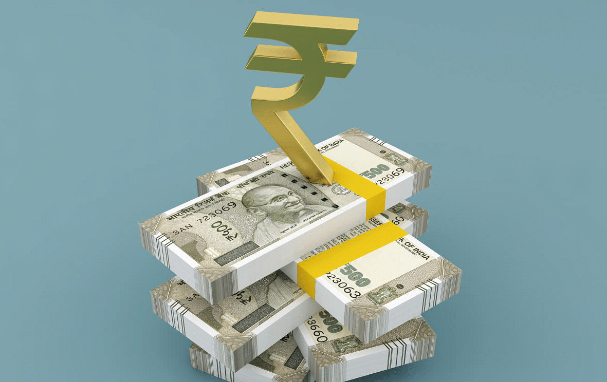 3D Rendered Image  New Indian Currency with Rupee Symbol. Credit: Getty Images