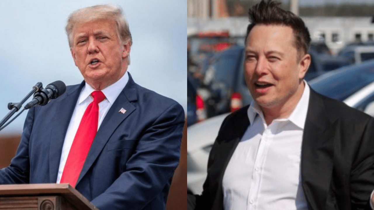 Former US President Donald Trump (L) and Tesla owner Elon Musk. Credit: AFP File Photos