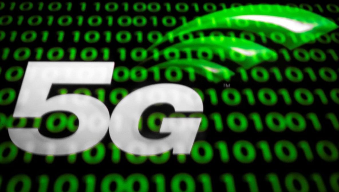 5G technology logo. Credit: AFP 