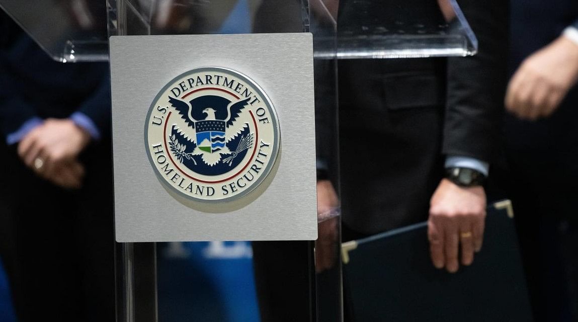 The US Department of Homeland Security seal. Credit: AFP