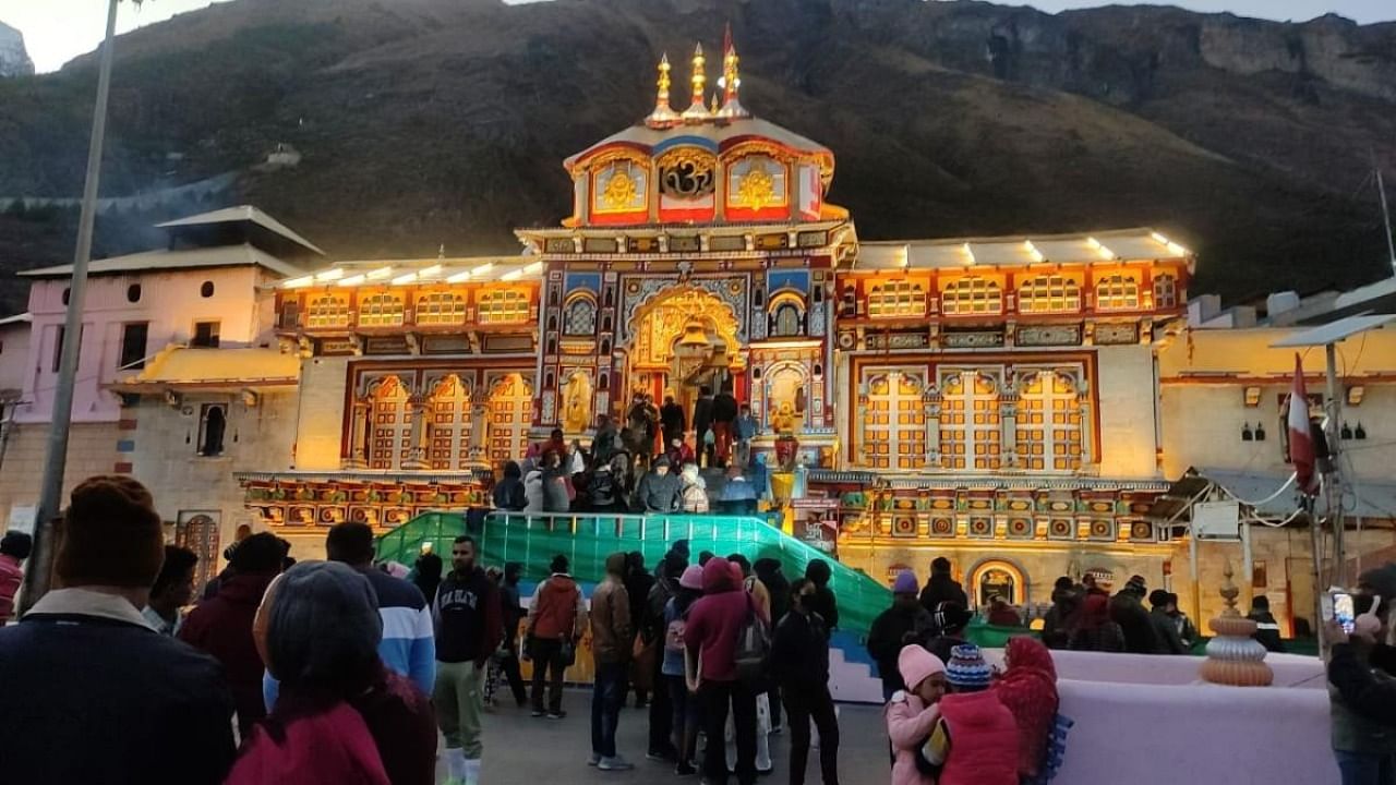A view of the Badrinath temple. Credit: IANS photo