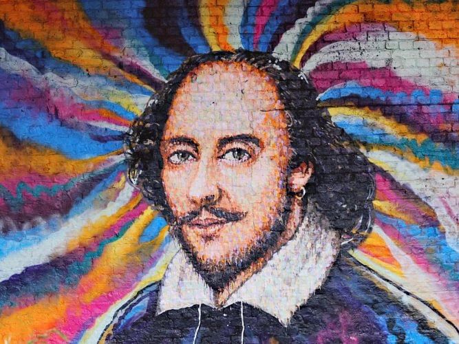 A mural of William Shakespeare by Jimmy C on Clink Street in London. (Pic courtesy: Wikimedia Commons)