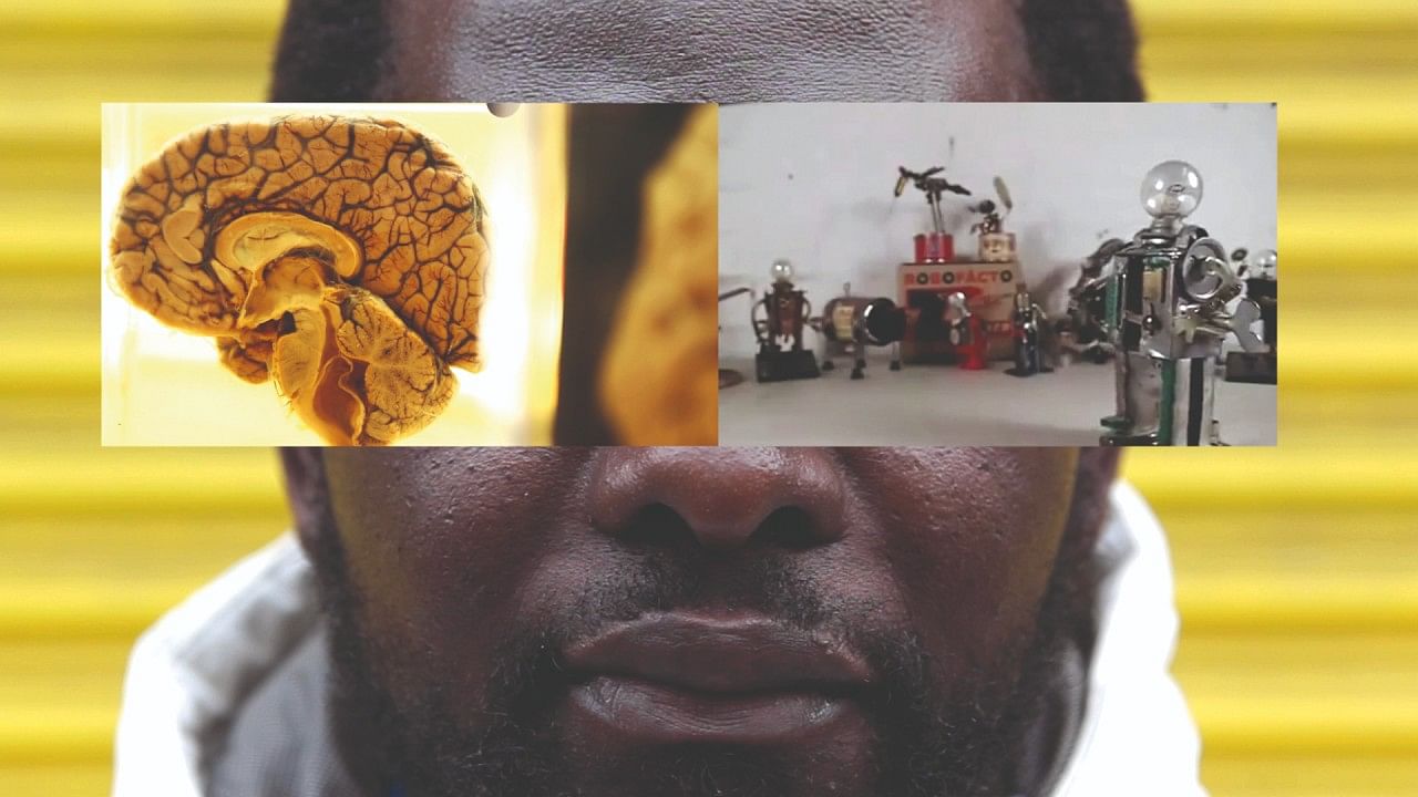 Black Men’s Minds’ is an audio-visual installation which rests upon the voices of black men who are often missing in conversations on mental health, trauma and stigma. Credit: Still from the audio-visual installation Black Men’s Minds, ca. 2019–2022