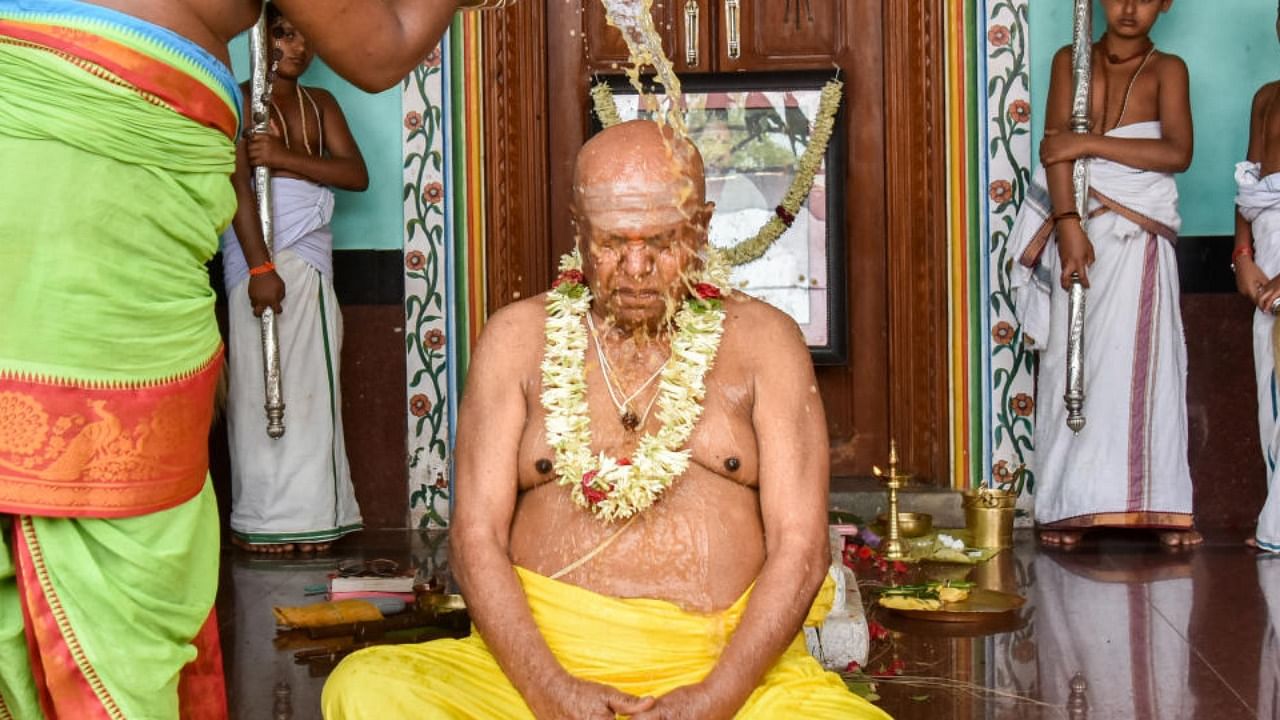 Puttaswamy, 83, will be anointed as the first pontiff of the Thaileshwara Ganigara Mahasamsthana Mutt on May 15. Credit: DH Photo