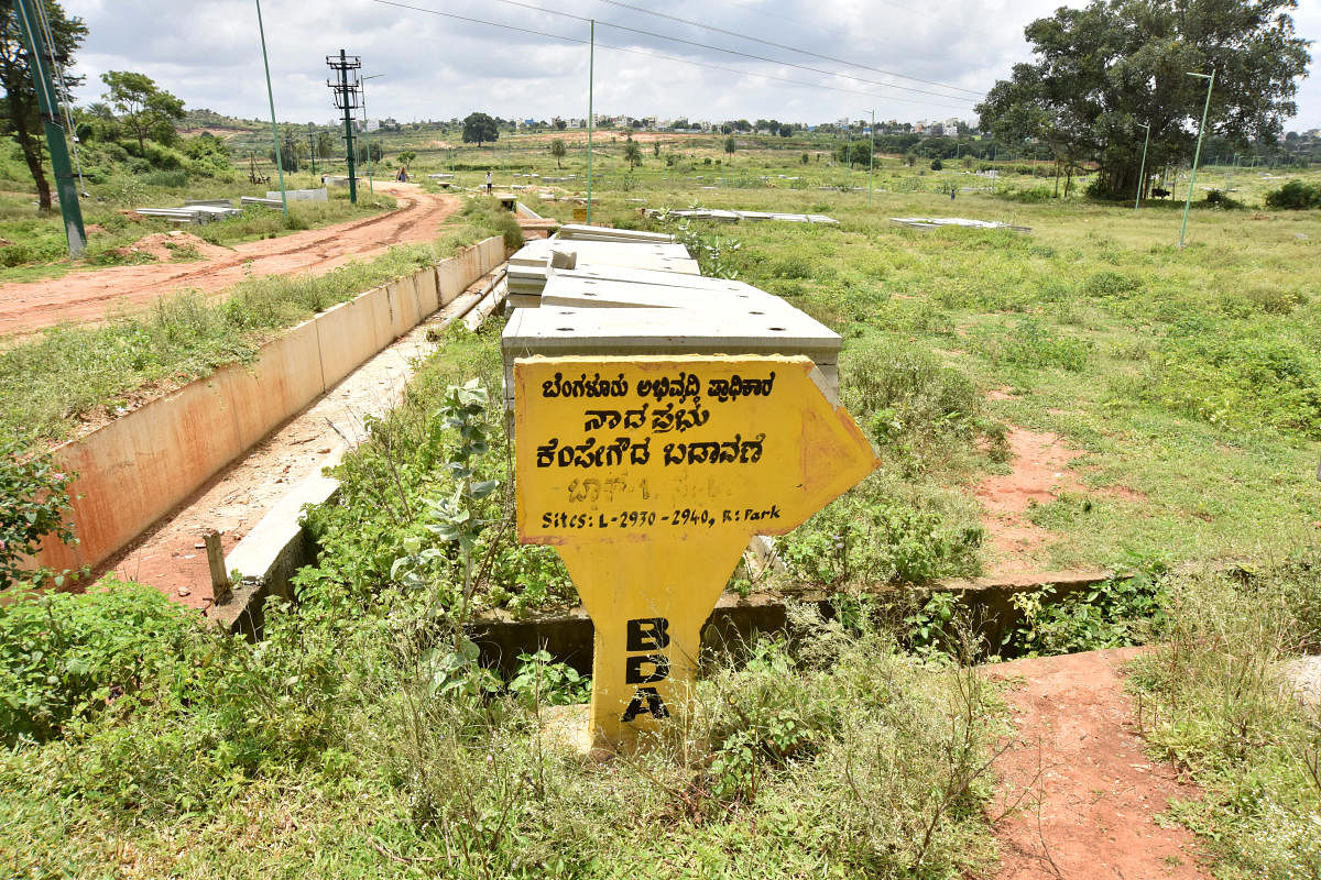 A view of the Nadaprabhu Kempegowda Layout. DH FILE