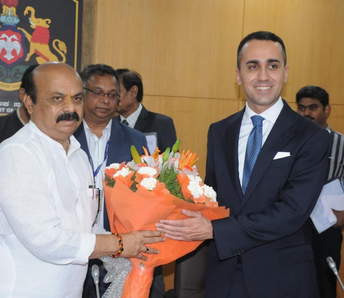 Chief Minister Basavaraj Bommai on Thursday assured full cooperation to strengthen the relationship between Italy and Karnataka. Credit: Special Arrangement