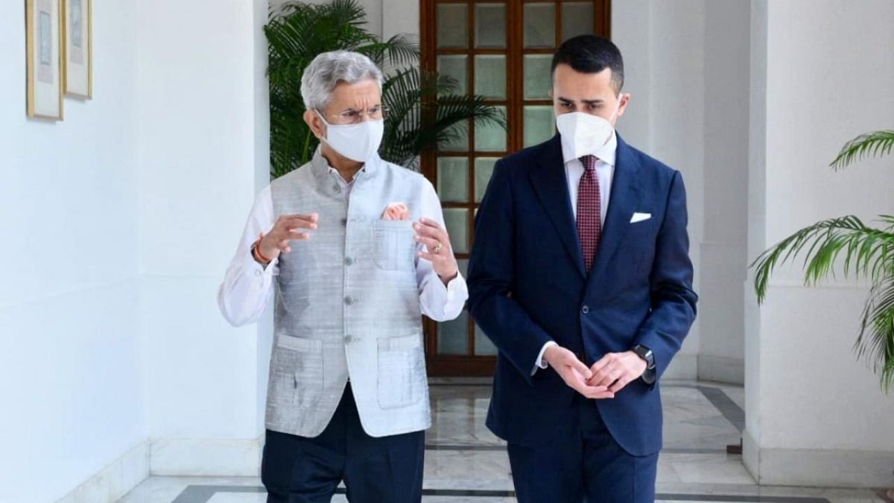 MEA S Jaishankar meets Italian Foriegn Minister Luigi Di Maio, in New Delhi. Credit: IANS Photo