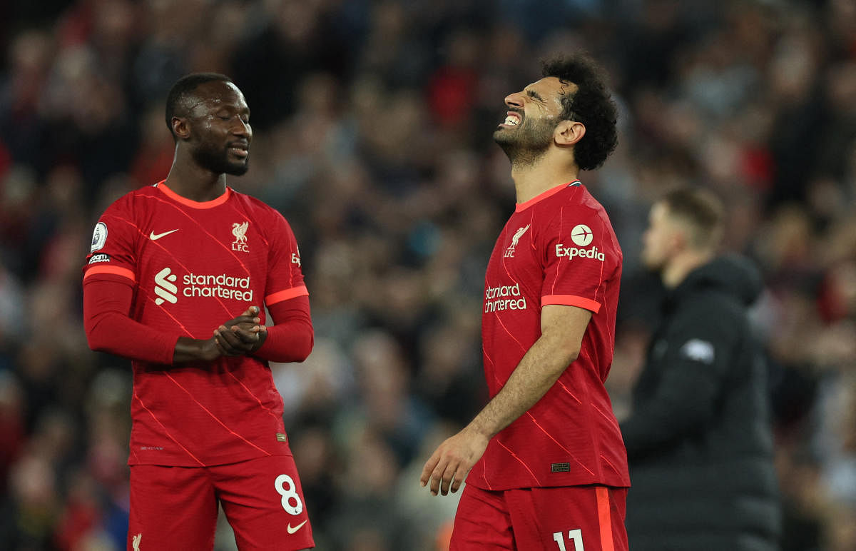 Liverpool's Mohamed Salah and Naby Keita look dejected after the match Credit: REUTERS/Phil Noble