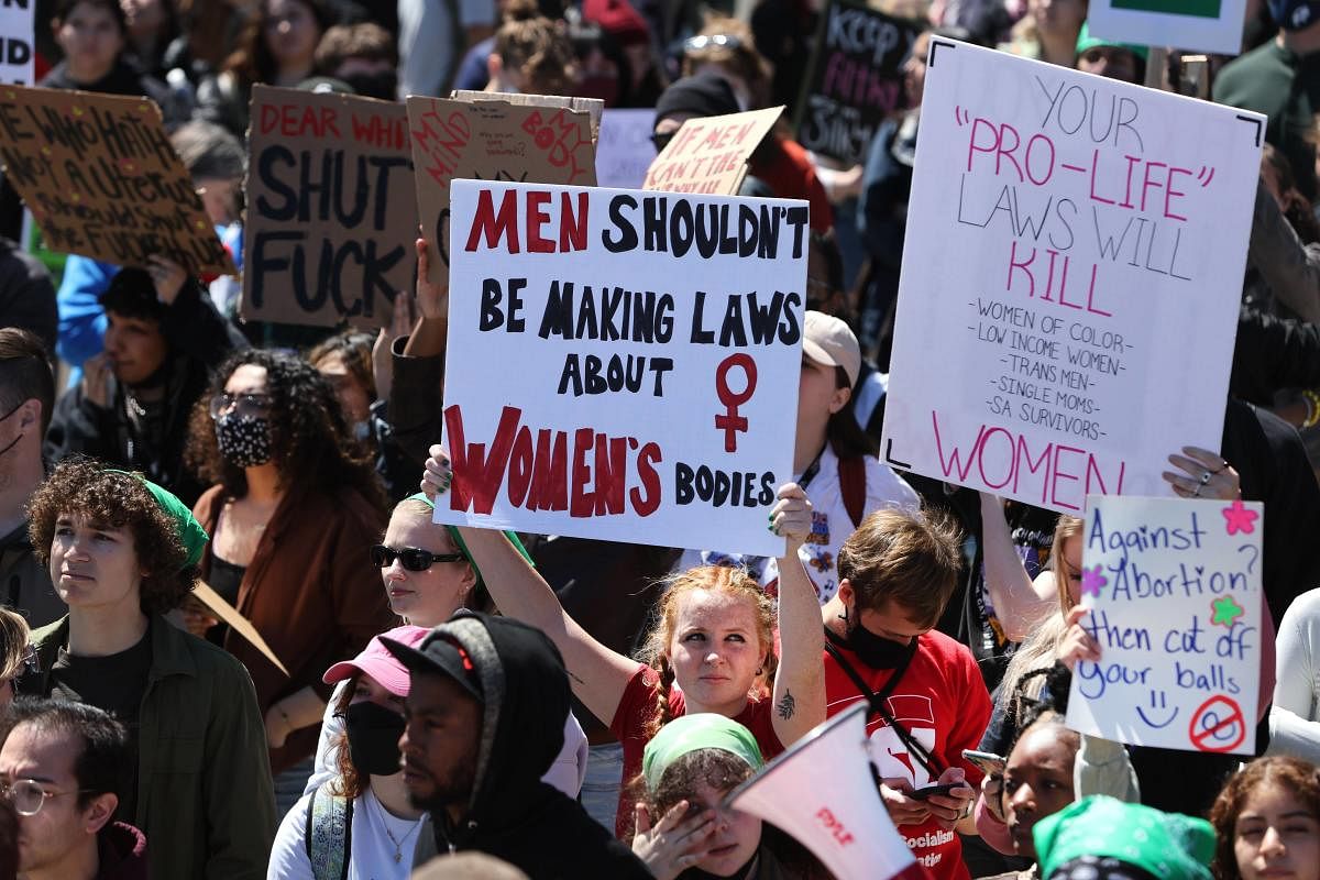 Demonstrations across the country continue as abortion-rights and anti-abortion advocates react to the leaked initial draft majority opinion indicating the U.S. Supreme Court would overturn two abortion-related cases. Credit: AFP photo