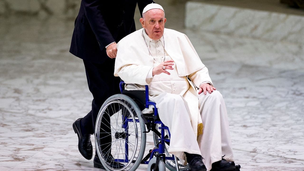 Pope Francis on wheelchair. Credit: Reuters Photo