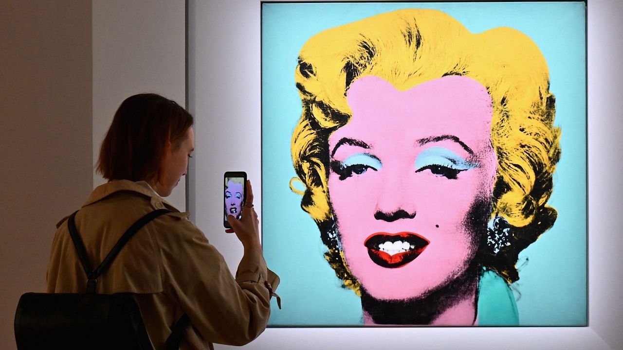 Andy Warhol's 'Shot Sage Blue Marilyn'. Credit: AFP Photo