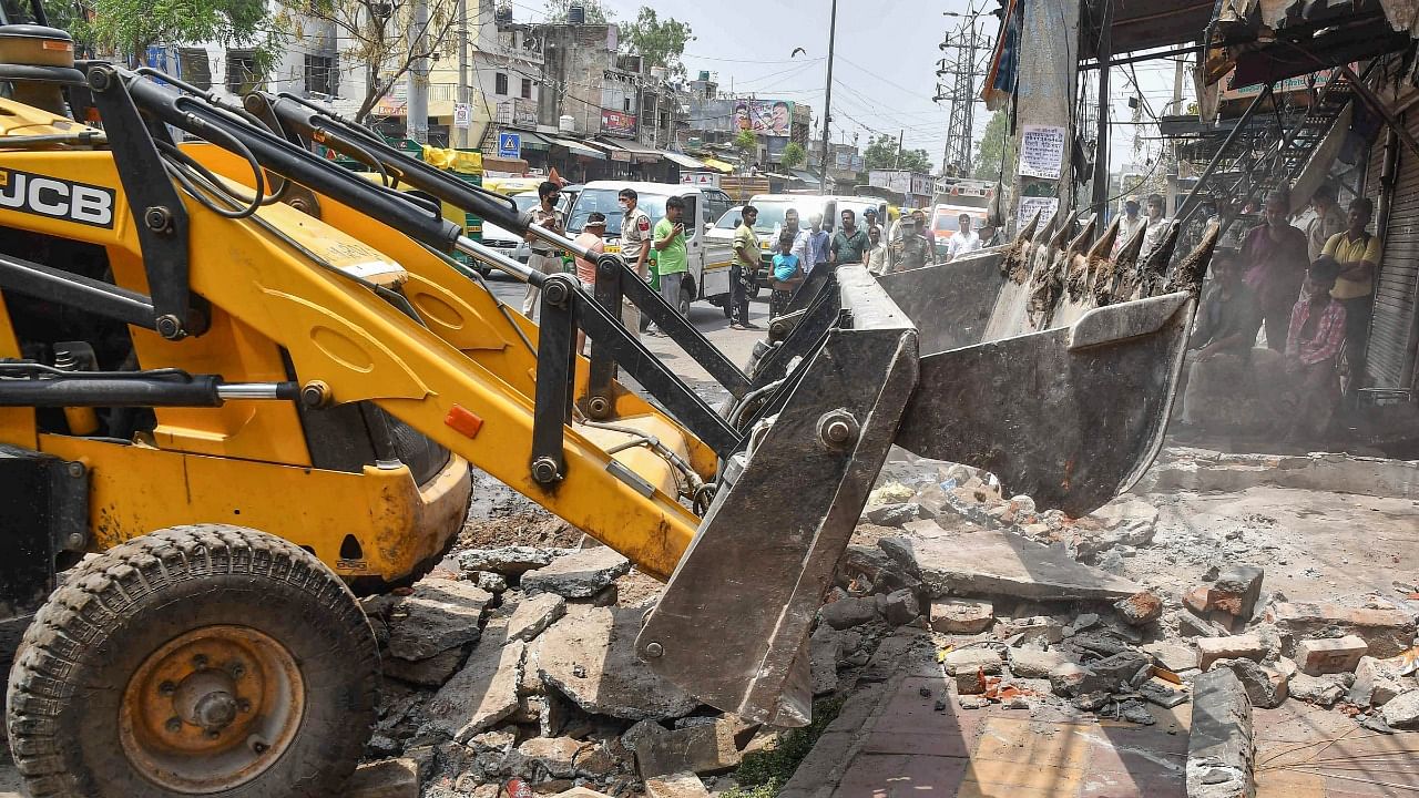 Officials present there said the encroachments were even covering the drains. Credit: PTI File Photo