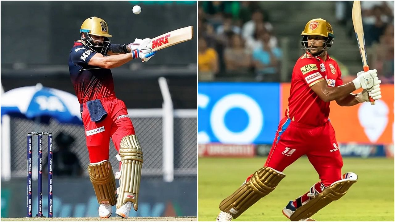 RCB's Virat Kohli and PBKS' Mayank Agarwal. Credit: IANS Photos