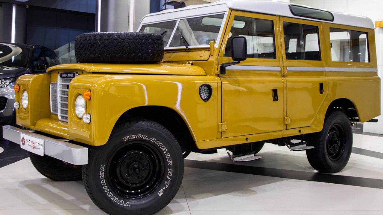 The classic Land Rover 3 bought by M S Dhoni. Credit: Special arrangement)