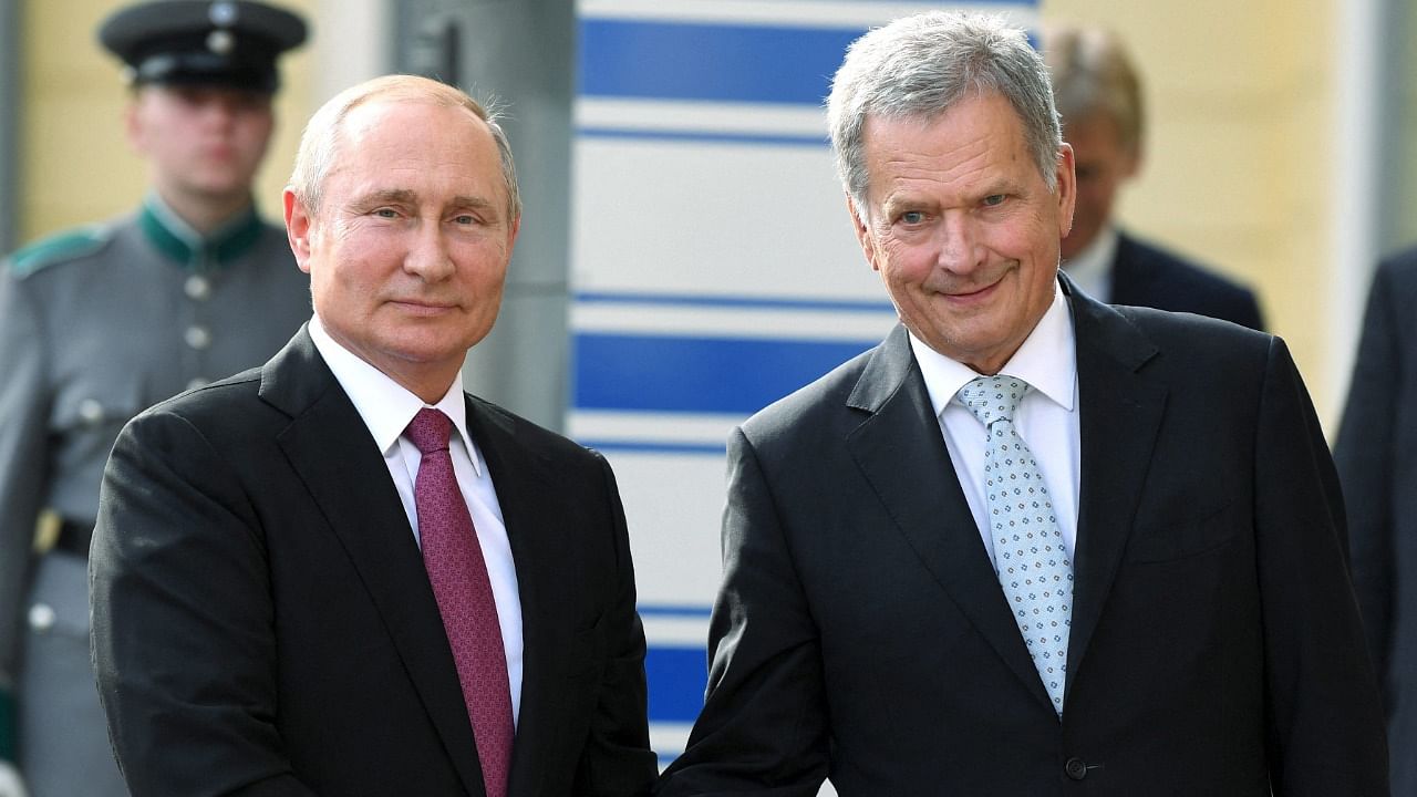 Russian President Vladimir Putin and Finnish counterpart Sauli Niinisto. Credit: AFP File Photo