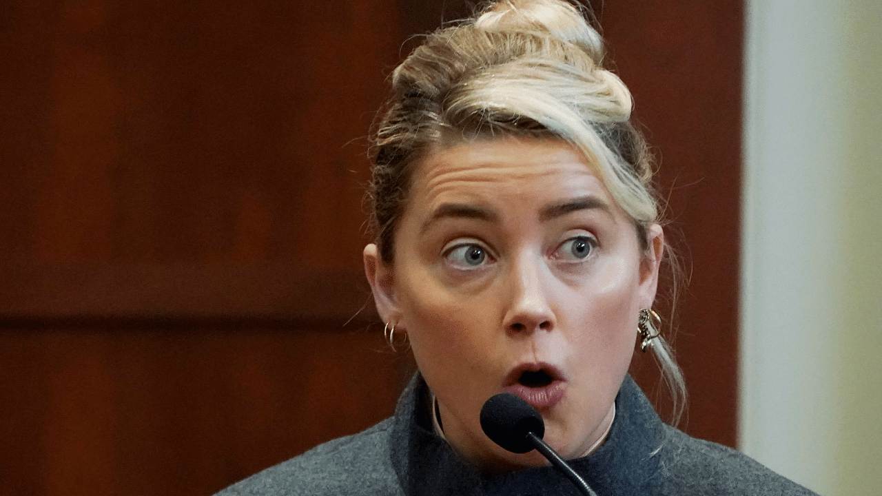 US actress Amber Heard testifies in the courtroom at the Fairfax County Circuit Courthouse in Fairfax, Virginia. Credit: AFP Photo