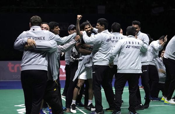 India defeated Indonesia 3-0 on Sunday after previously reaching the Thomas Cup semis in 1952, 1955, and 1979. Credit: AP Photo