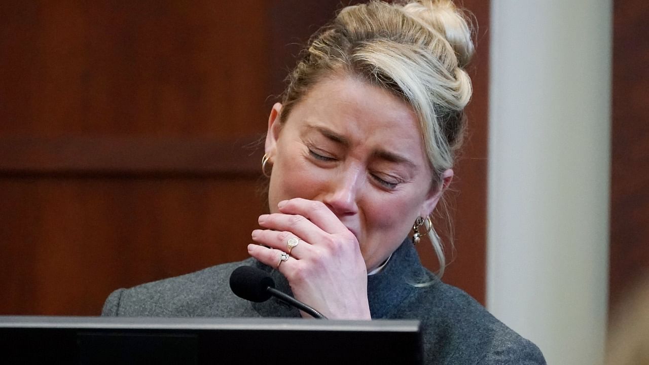 Actor Amber Heard testifies in the courtroom at the Fairfax County Circuit Courthouse in Fairfax, Virginia. Credit: AFP Photo