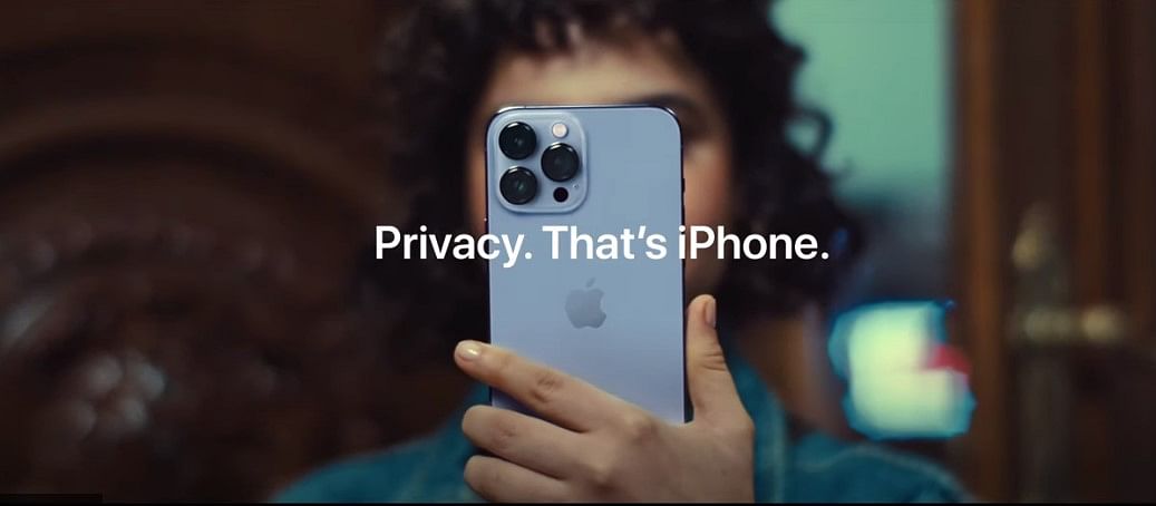 A screen-grab of Apple's new privacy ad 