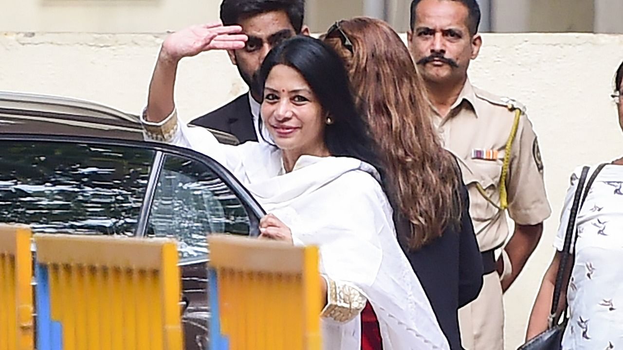 Former media executive Indrani Mukherjea comes out of the Byculla Women's Jail after getting bail in the Sheena Bora murder case, in Mumbai. Credit: PTI Photo