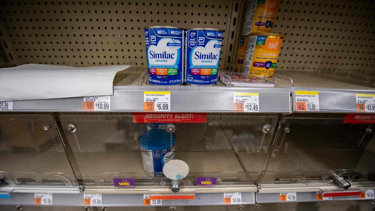Empty shelves in a supermarket amid a baby formula shortage in the United States. Credit: AFP Photo