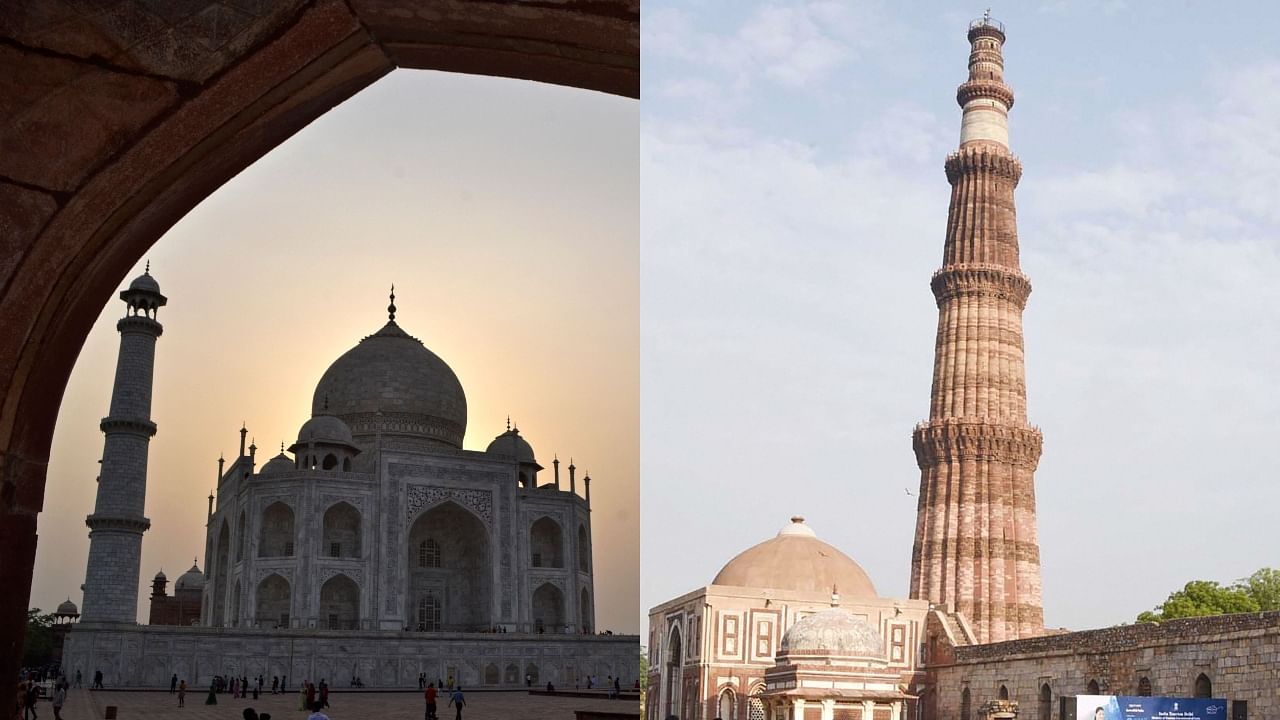 BJP leaders have repeated claims that the Taj Mahal is in fact a Hindu temple; similarly, the Qutub Minar in Delhi has already been 'named' as 'Vishnu Stambh'. Credit: AFP, PTI