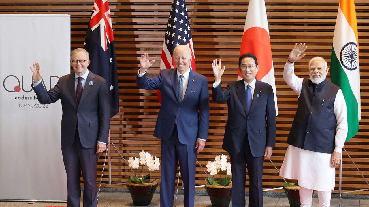 Australian Prime Minister Anthony Albanese, US President Joe Biden, Japanese Prime Minister Fumio Kishida, and Indian Prime Minister Narendra Modi prior to the Quad meeting. Credit: AFP Photo