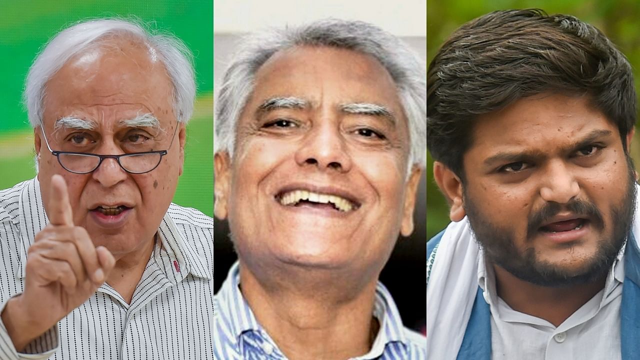 Kapil Sibal, Sunil Jakhar, Hardik Patel. Credit: PTI Photos