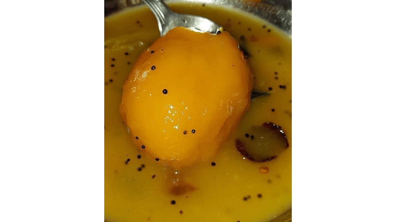 Mango/Maavin seekarane (Kannada) or ambe upkari (Konkani) is a popular seasonal dish in the Brahmin kitchens of coastal Karnataka. Credit: Deepa Shri Rajan