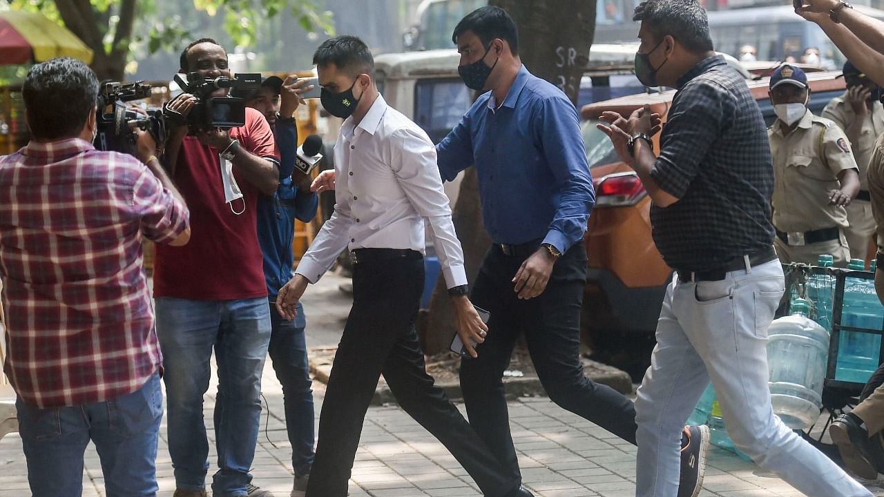 NCB Zonal Director Sameer Wankhede arrives at the NCB office. Credit: PTI Photo