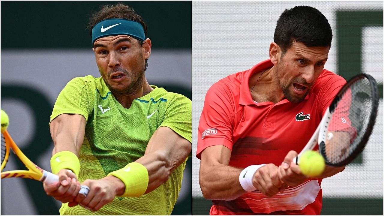 Rafael Nadal and Novak Djokovic. Credit: AFP Photos