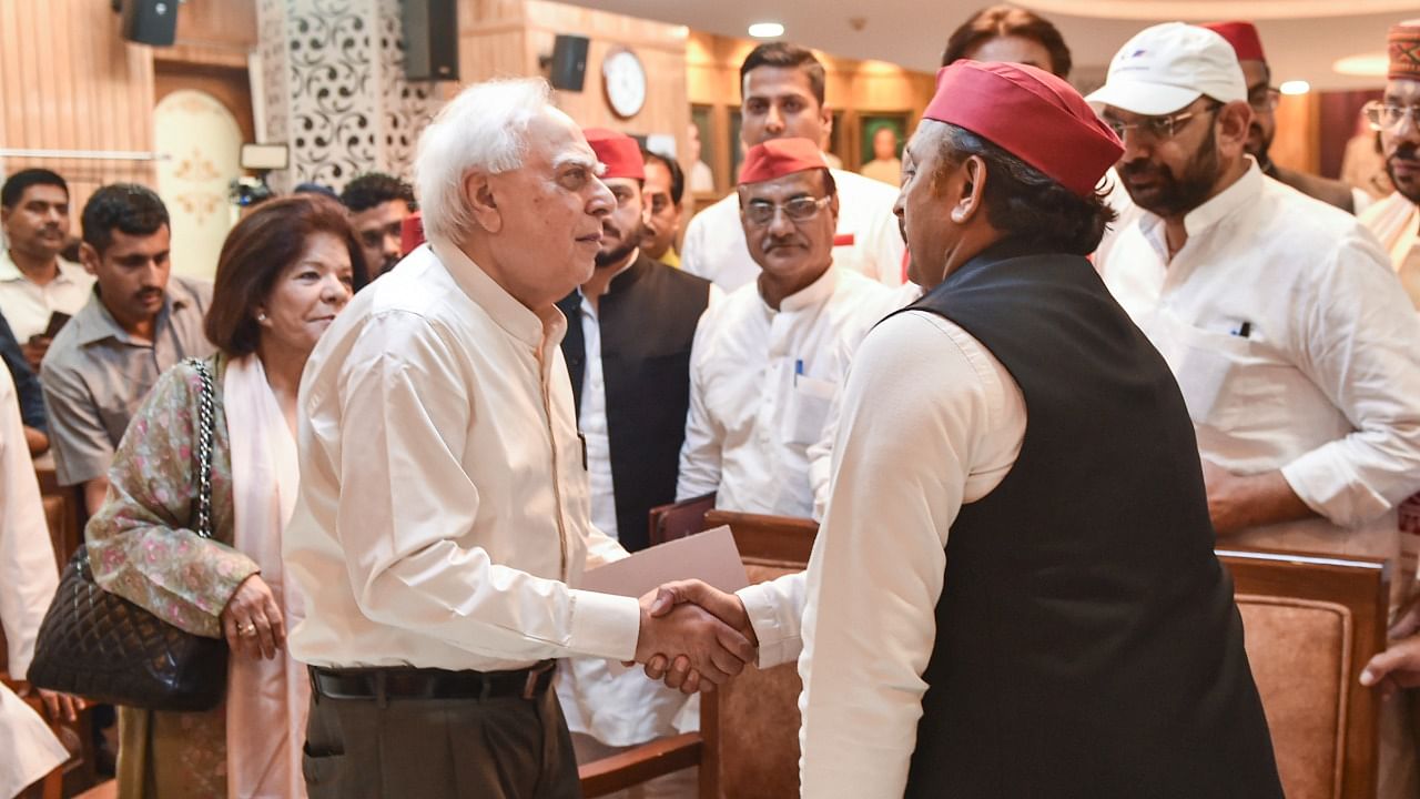 Kapil Sibal filed nomination for RS with SP's support. Credit: PTI Photo