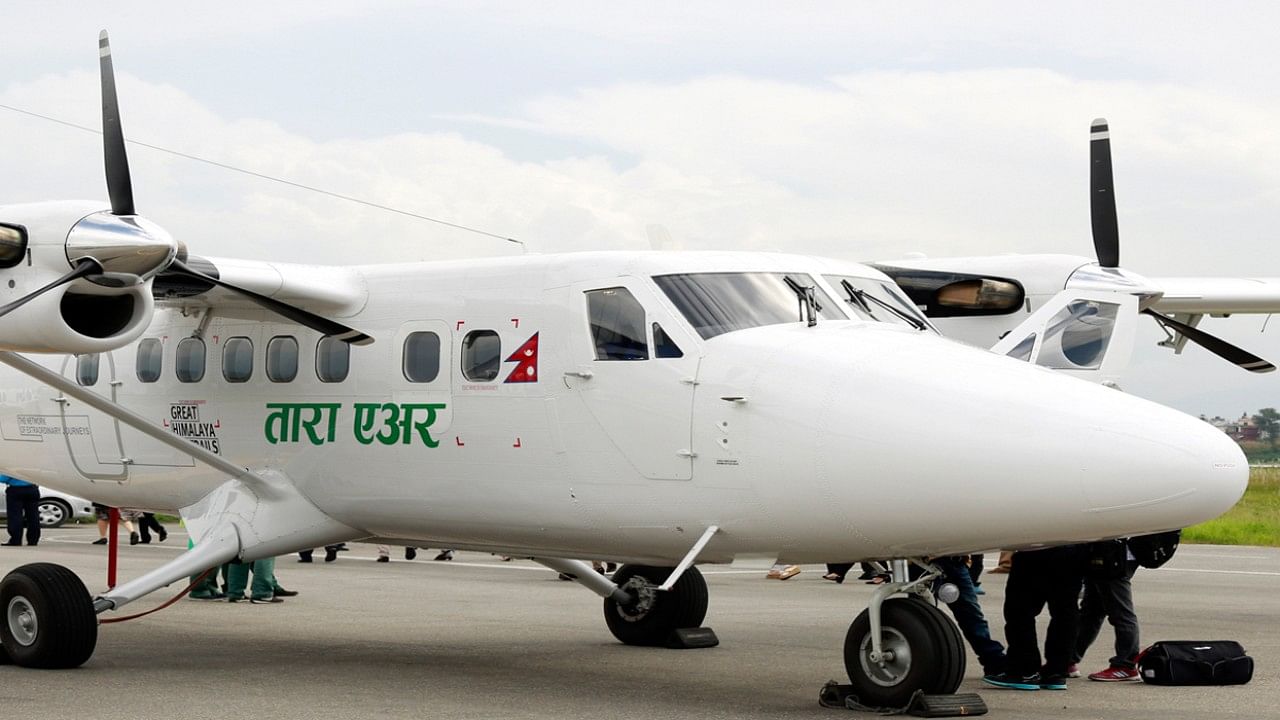 The small plane was flying from the tourist town of Pokhara to Jomsom in west Nepal. Credit: Tara Air