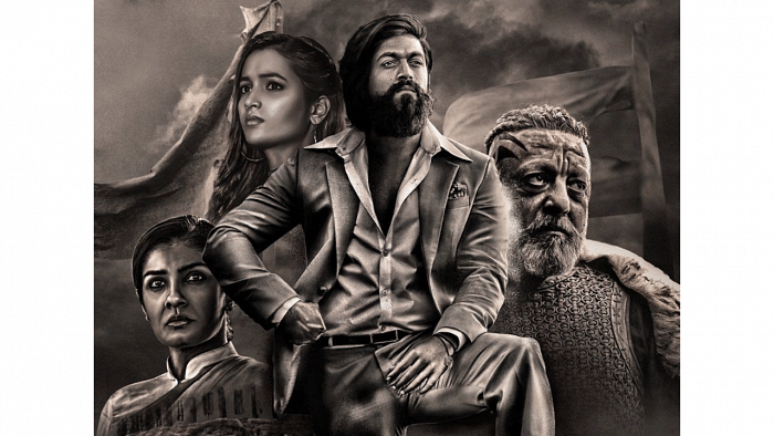 The official poster of 'KGF 2'. Credit: Twitter/@AlwaysRamCharan