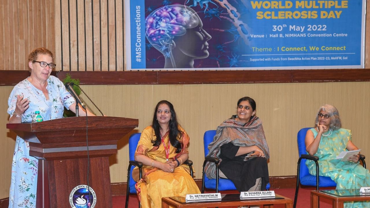 Dr Kerstin Hellwig, Professor and Senior Consultant Neurologist, St Josef Hospital Bochum in Germany, at Nimhans on the occasion of World Multiple Sclerosis Day on Monday. Credit: DH Photo