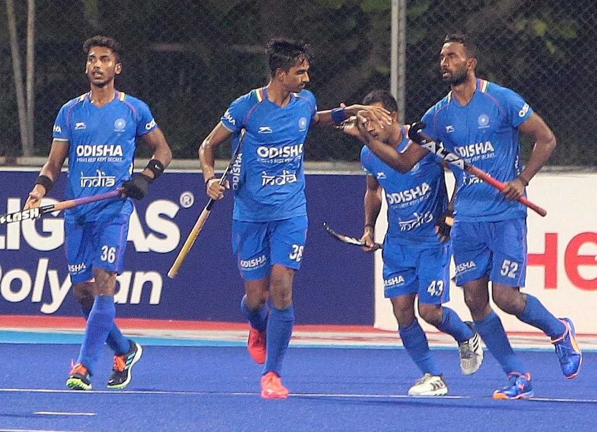 In the last five minutes of the first quarter, Japan pressed hard in search of the equaliser and mounted numerous raids but the Indian defence stood firm to hold on to their lead. Credit: IANS Photo