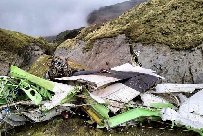 The Tara Air plane was found in a crashed state on Monday morning, 19 hours after it went missing amidst bad weather. Credit: AFP Photo