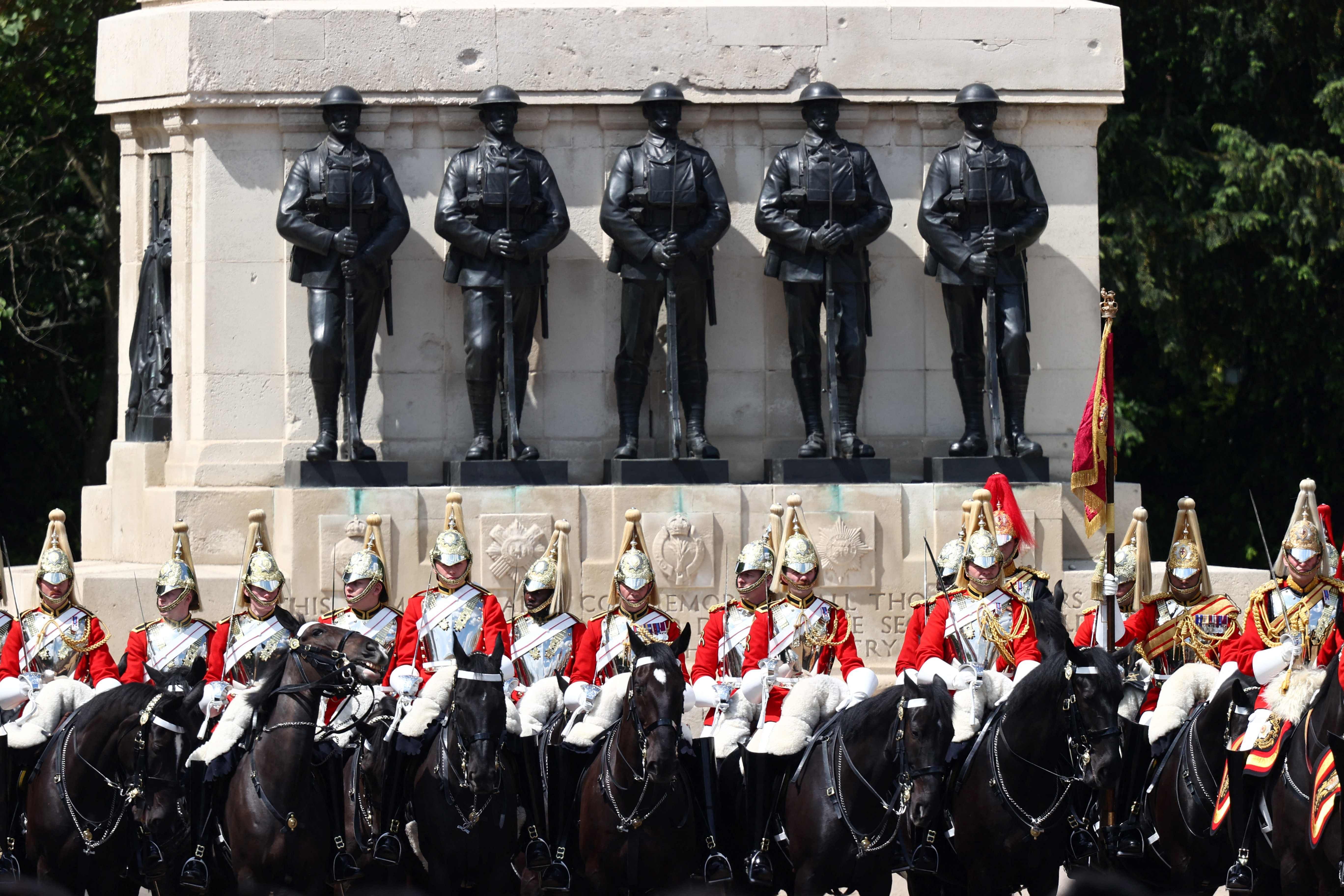 Members of the the Life Guards, , a regiment of the Household Cavalry, take part in the Queen's Birthday Parade, the Trooping the Colour, as part of Queen Elizabeth II's Platinum Jubilee celebrations. Credit: AFP Photo