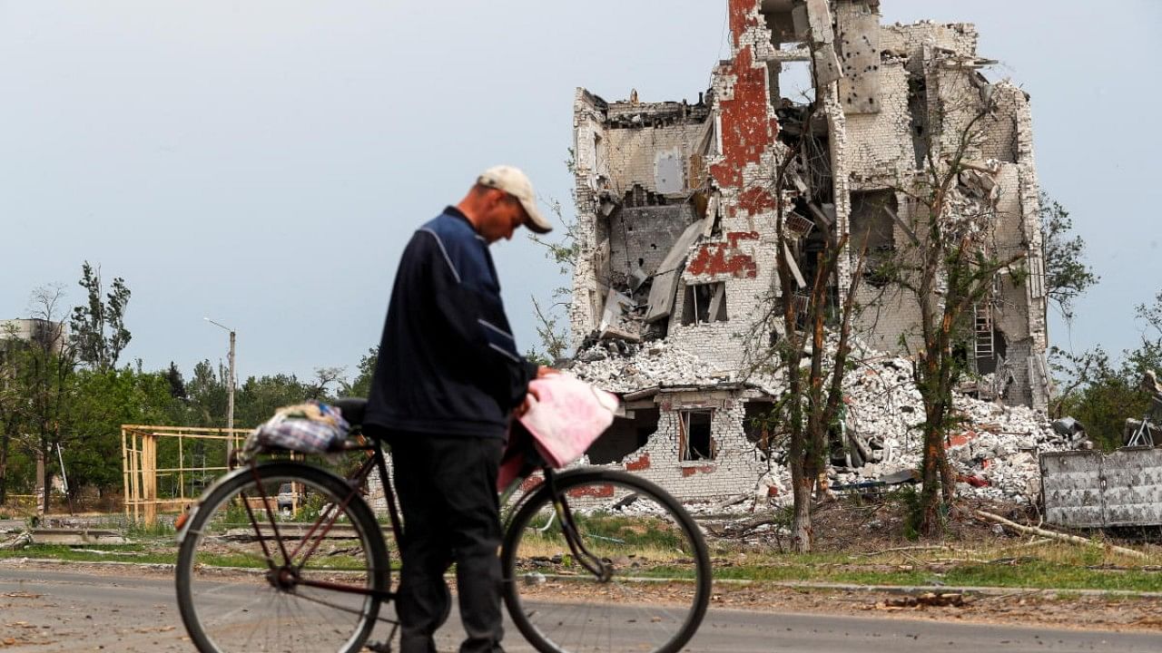A view shows a destroyed building in Rubizhne. Credit: Reuters Photo