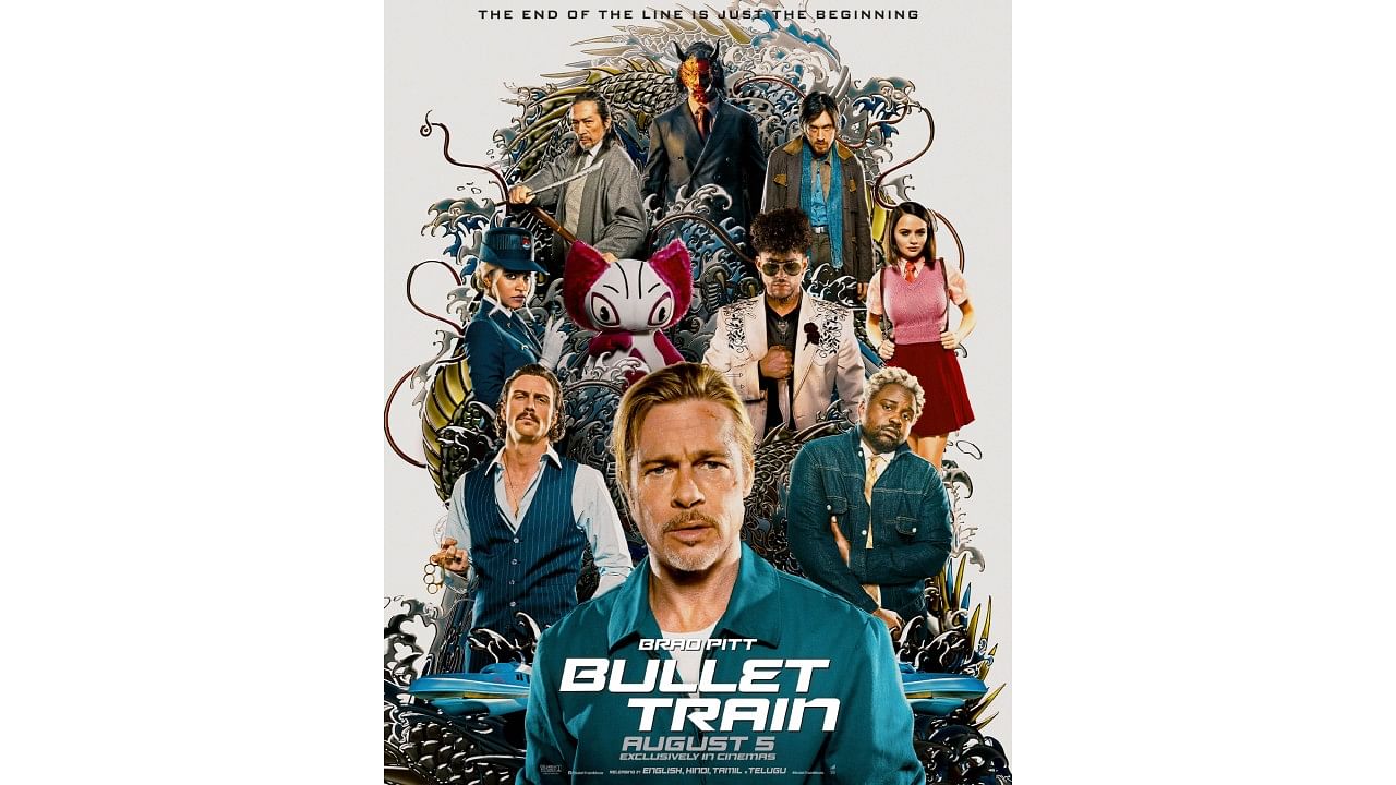 Brad Pitt's 'Bullet Train' movie poster. Credit: Twitter/ @SonyPicsIndia