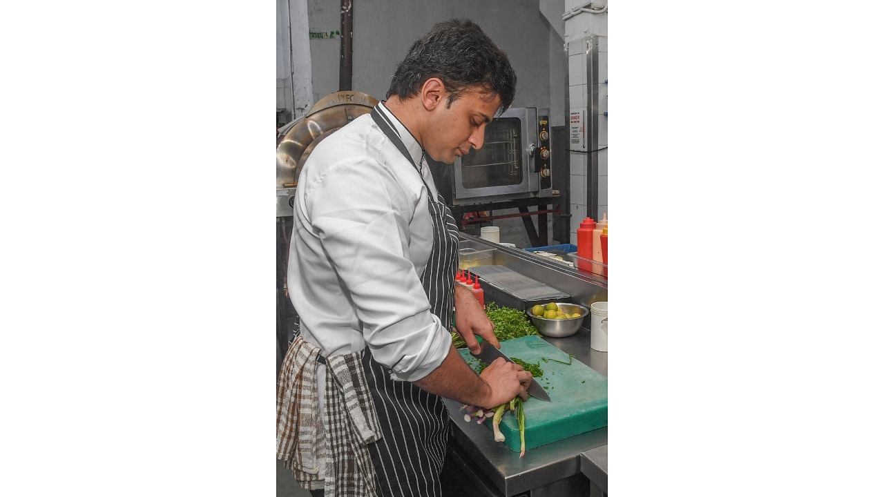 Chef Karan Upmanyu says the key to a smooth kitchen is preparation and an organised team. Credit: DH Photo